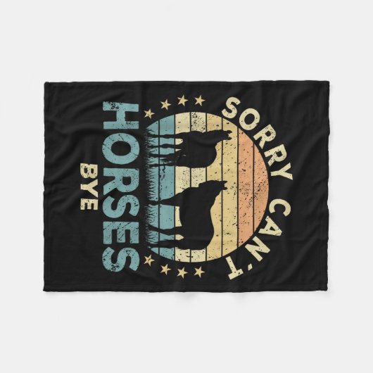 Sorry Can't Horses Bye Funny Horse  Fleece Deken (Voorkant (Horizontaal))