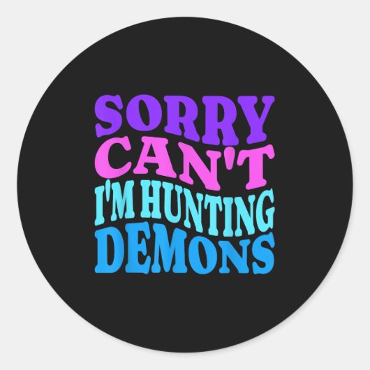 Sorry Can't Hunting Demons Korean P Music Hallowee Ronde Sticker (Voorkant)