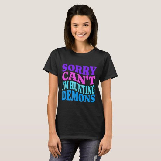 Sorry Can't Hunting Demons Korean P Music Hallowee T-shirt (Voorkant volledig)