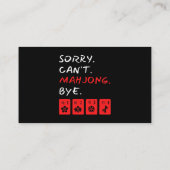 Sorry Cant Mahjong Bye Grappige Speler Visitekaartje (Achterkant)