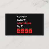 Sorry Cant Mahjong Bye Grappige Speler Visitekaartje (Voorkant)