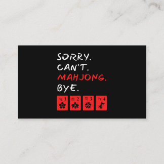 Sorry Cant Mahjong Bye Grappige Speler Visitekaartje