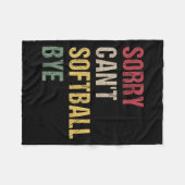 Sorry Can't Softball Bye Fleece Deken (Voorkant (Horizontaal))