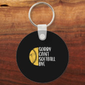 Sorry Can't Softball Bye Softball Player Sleutelhanger (Voorkant)