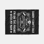 Sorry Can't Talk On The Phone With My Mom Funny Bo Fleece Deken (Voorkant (Horizontaal))