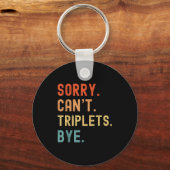 Sorry Cant Triplets Bye Busy Tired Parents Toddler Sleutelhanger (Voorkant)