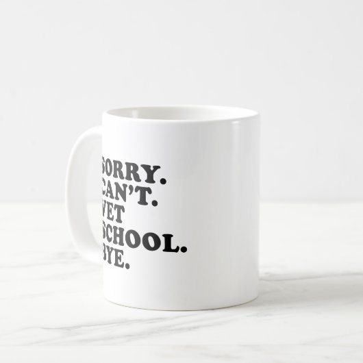 Sorry Cant Vet School Grappige Veterinaire School Koffiemok (Voorkant links)