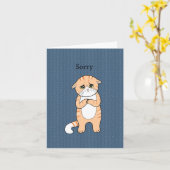 Sorry Cat Schattige Sad Sinaasappel Tabby Cat Apol Kaart (Gele Bloem)