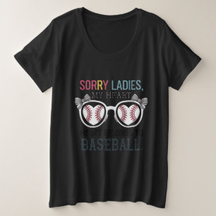 Sorry dames honkbal liefde ontwerp grote maat t-shirt