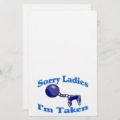 Sorry, dames, ik ben meegenomen briefpapier (Voorkant / Achterkant)