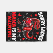 Sorry Dames Mama Is Mijn Valentijn Dinosauriër Vas Fleece Deken (Voorkant (Horizontaal))