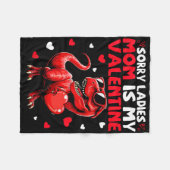 Sorry Dames Mama Is Mijn Valentijn Dinosaurius Vas Fleece Deken (Voorkant (Horizontaal))