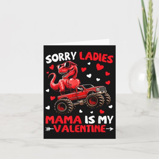 Sorry Dames Mama Is Mijn Valentijnsdag Dinosaur Mo Kaart (Voorkant)