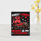 Sorry Dames Mama Is Mijn Valentijnsdag Dinosaur Mo Kaart (Gele Bloem)