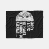Sorry dames, mijn hart hoort bij honkbal fleece deken (Voorkant (Horizontaal))