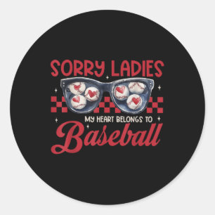 Sorry dames, mijn hart hoort bij honkbal Valentin Ronde Sticker
