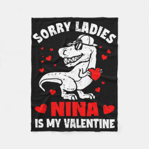 Sorry Dames Nina Is Mijn Valentijn Dinosaur Boy Ki Fleece Deken