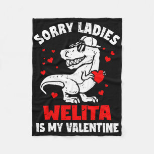 Sorry Dames Welita Is Mijn Valentijn Dinosaur Boy  Fleece Deken