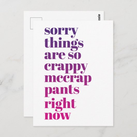 Sorry dat alles zo kut is briefkaart (Voorkant / Achterkant)