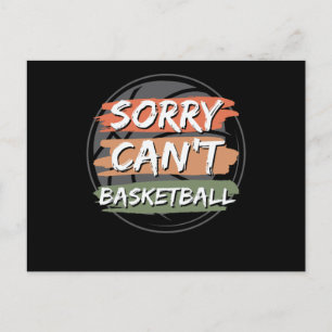 Sorry dat Basketball niet kan.   Ontwerp van de Ba Briefkaart