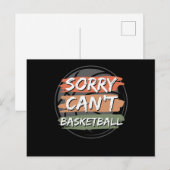 Sorry dat Basketball niet kan. | Ontwerp van de Ba Briefkaart (Voorkant / Achterkant)