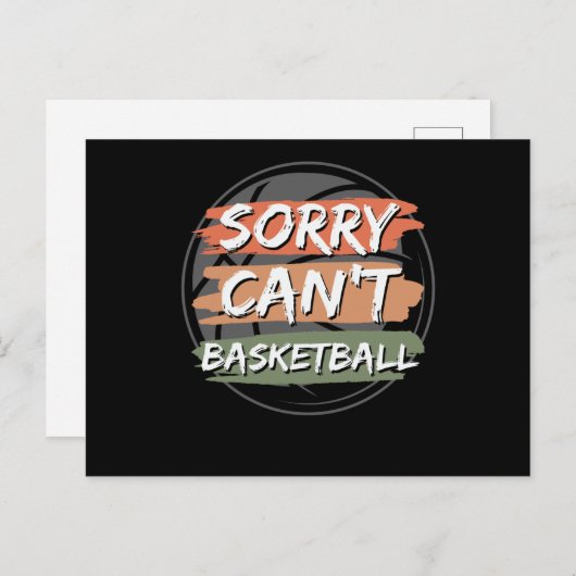 Sorry dat Basketball niet kan. | Ontwerp van de Ba Briefkaart (Voorkant / Achterkant)