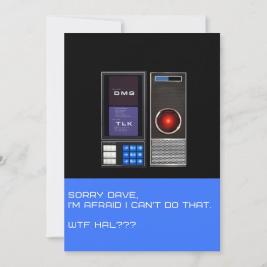 Sorry dat Dave dat niet kan doen. Kaart (Voorkant)