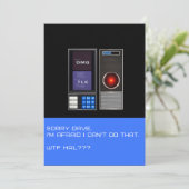 Sorry dat Dave dat niet kan doen. Kaart (Staand voorkant)