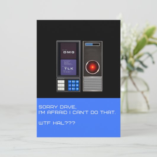 Sorry dat Dave dat niet kan doen. Kaart (Staand voorkant)