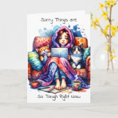 Sorry dat de dingen nu zwaar zijn | vriendschap kaart (Gele Bloem)