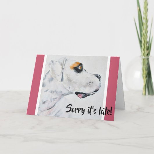 Sorry dat het laat is! Verlate verjaardag Fine Art Kaart (Voorkant)