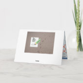 Sorry dat het moest eindigen als deze grappige bel kaart (Achterkant)