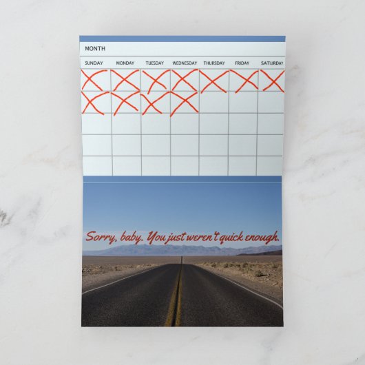 Sorry dat het moest eindigen als deze grappige bel kaart (Binnen)