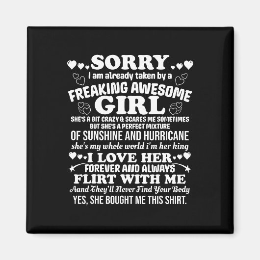 Sorry dat ik al Geweldige meisje Happy Valent heb  Magneet (Voorkant)