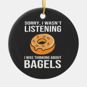 Sorry dat ik dacht aan Bagels Joodse Chanoeka Keramisch Ornament