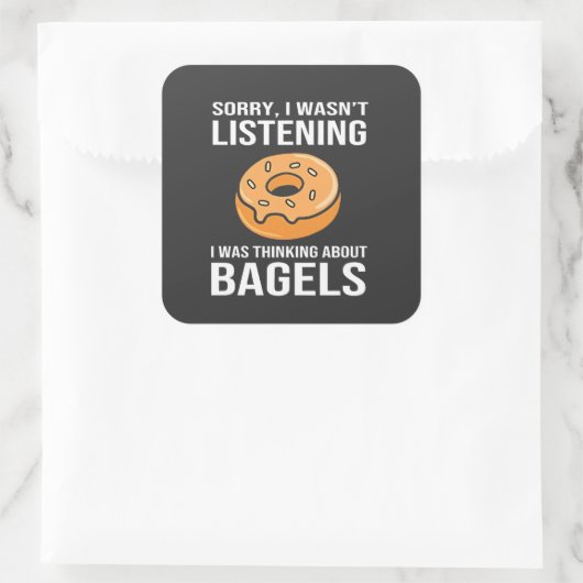 Sorry dat ik dacht aan Bagels Joodse Chanoeka Vierkante Sticker (Tas)