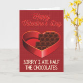 Sorry dat ik de chocolade heb opgegeten Funny vale Kaart (Gele Bloem)