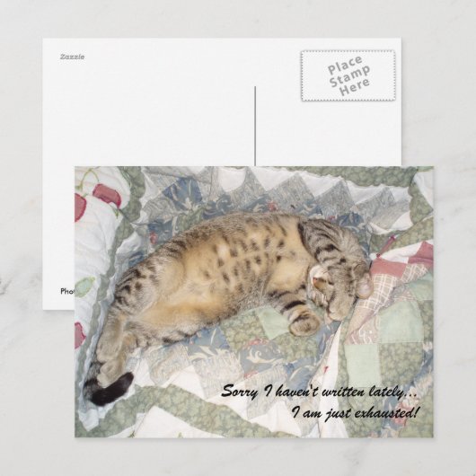 Sorry dat ik de laatste tijd niet geschreven heb.. briefkaart (Voorkant / Achterkant)