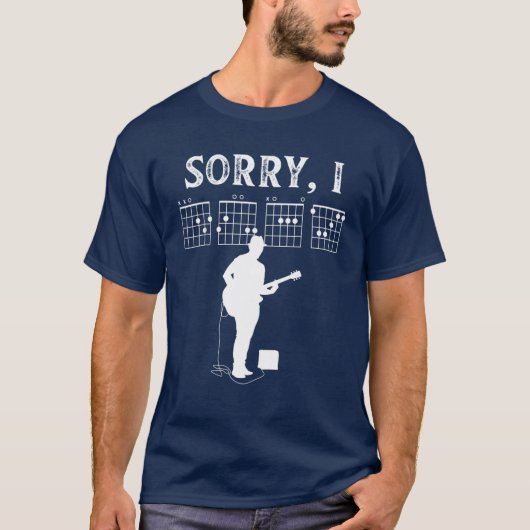 Sorry dat ik DGAF Funny Hidden Message Guitar T-shirt (Voorkant)