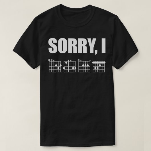 Sorry dat ik DGAF Grappig verborgen bericht gitaar T-shirt (Design voorkant)