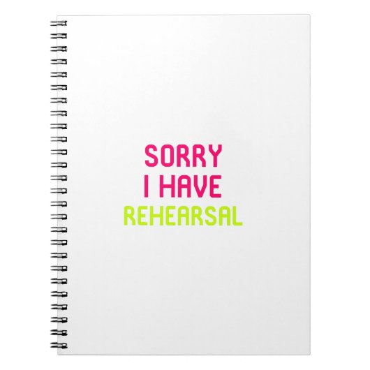 Sorry dat ik een muzikaal theater heb notitieboek (Voorkant)