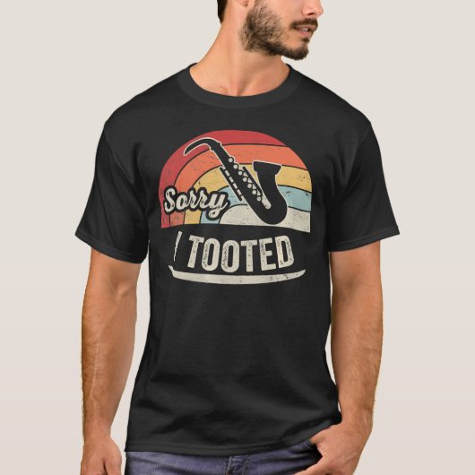 Sorry dat ik een scheet liet Funny Saxofonist T-shirt (Voorkant)