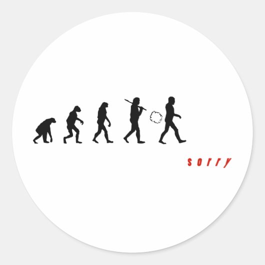 Sorry dat ik een scheet liet! ronde sticker (Voorkant)