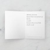 "Sorry dat ik er niet kon zijn" Wenskaart Feestdagen Kaart (Binnen)