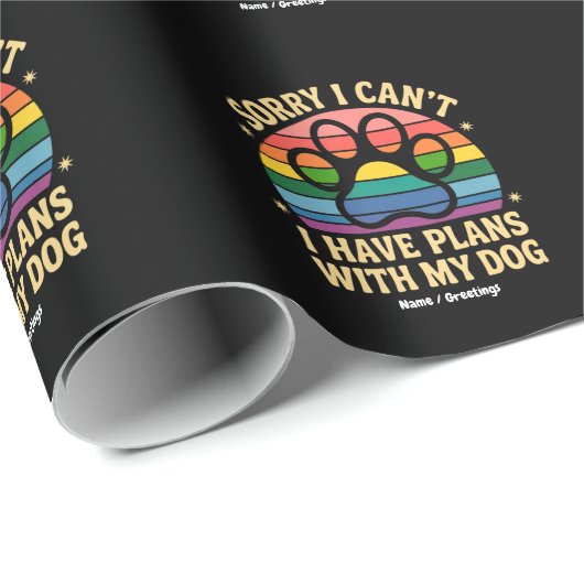 Sorry dat ik geen plannen heb met mijn hond Funny  Cadeaupapier (Rol Hoek)