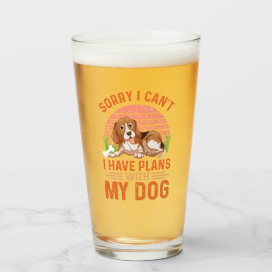 Sorry dat ik geen plannen heb met mijn hond glas (Voorkant gevuld)