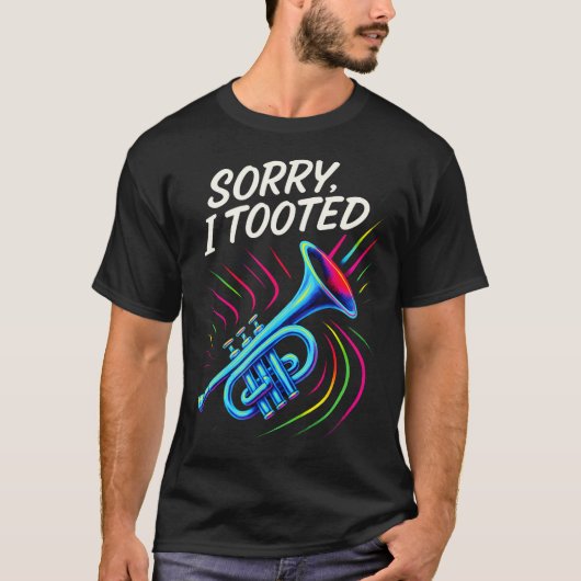 Sorry dat ik heb getoeterd - Grappige Jazz Trompet T-shirt (Voorkant)