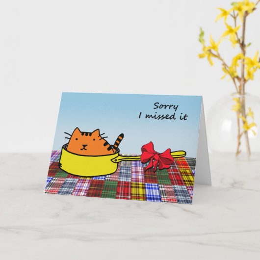Sorry dat ik het gemist heb, Cute Belated Birthday Kaart (Gele Bloem)