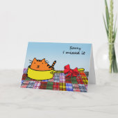 Sorry dat ik het gemist heb, Cute Belated Birthday Kaart (Voorkant)
