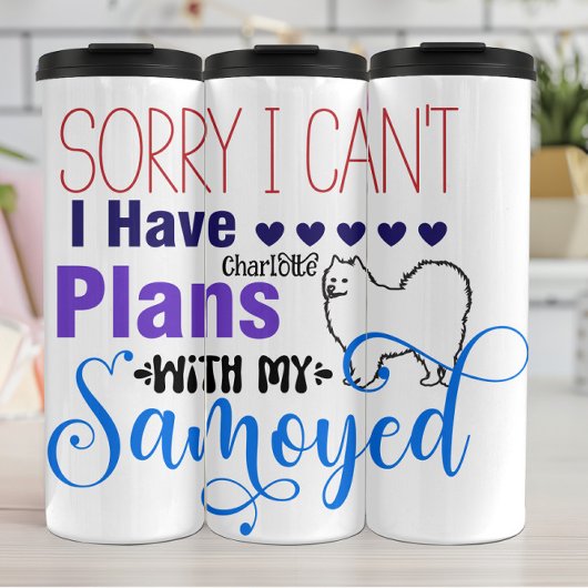 Sorry dat ik het niet kan: Samoyed Plannen wachten Thermosbeker